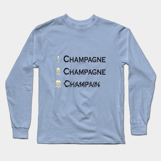 Love Champagne, Dislike Champain Long Sleeve T-Shirt by RomArte